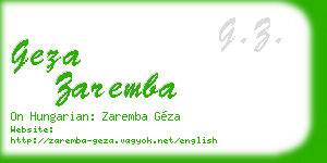 geza zaremba business card
